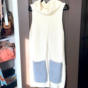 Ivory turtle neck sweater dress